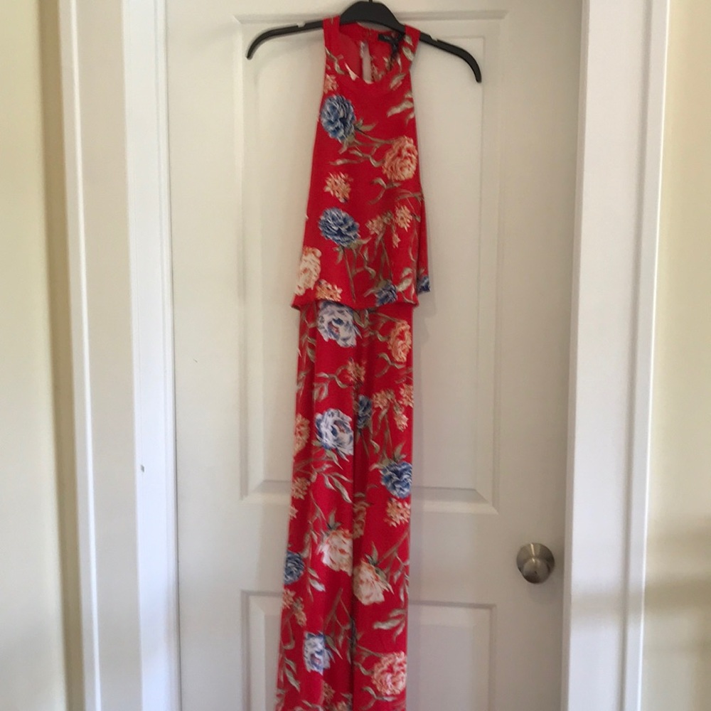 GONE❗️Red floral jumpsuit